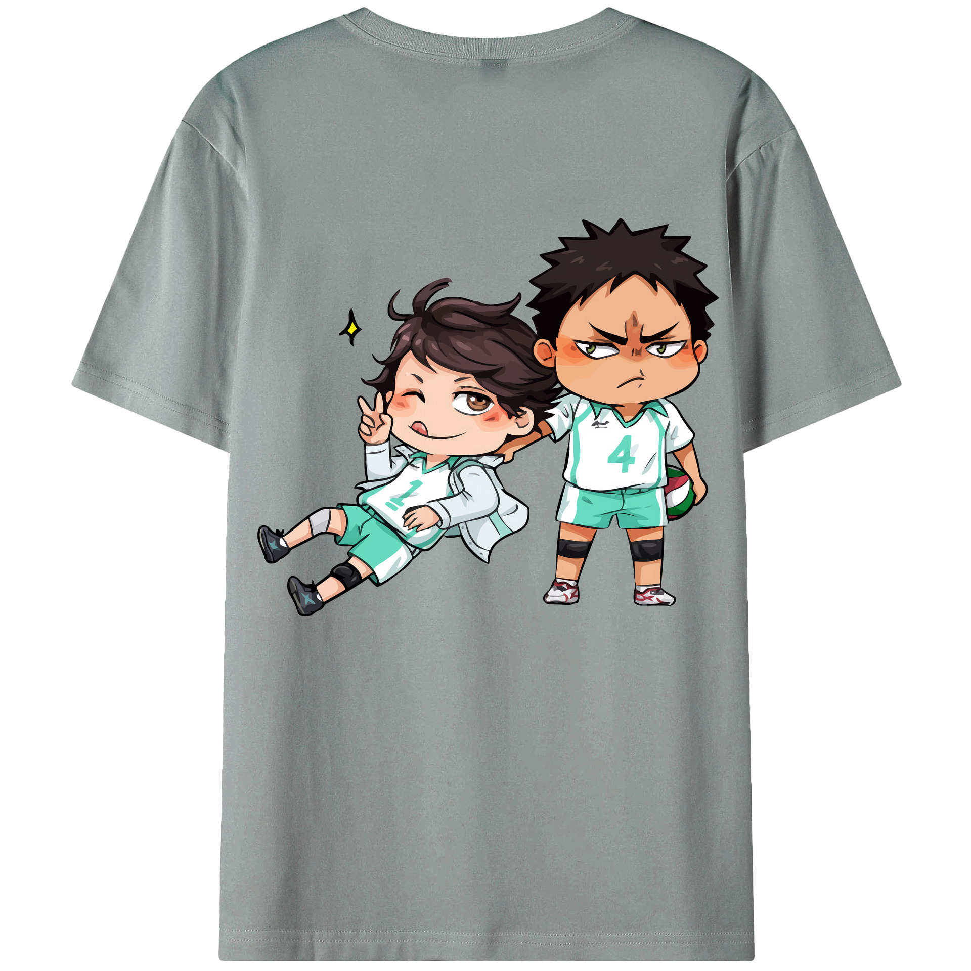 （画像用） ハイキュー!! Haikyu!! 綿100％ メンズ半袖Tシャツ（バックプリント） 通気性
